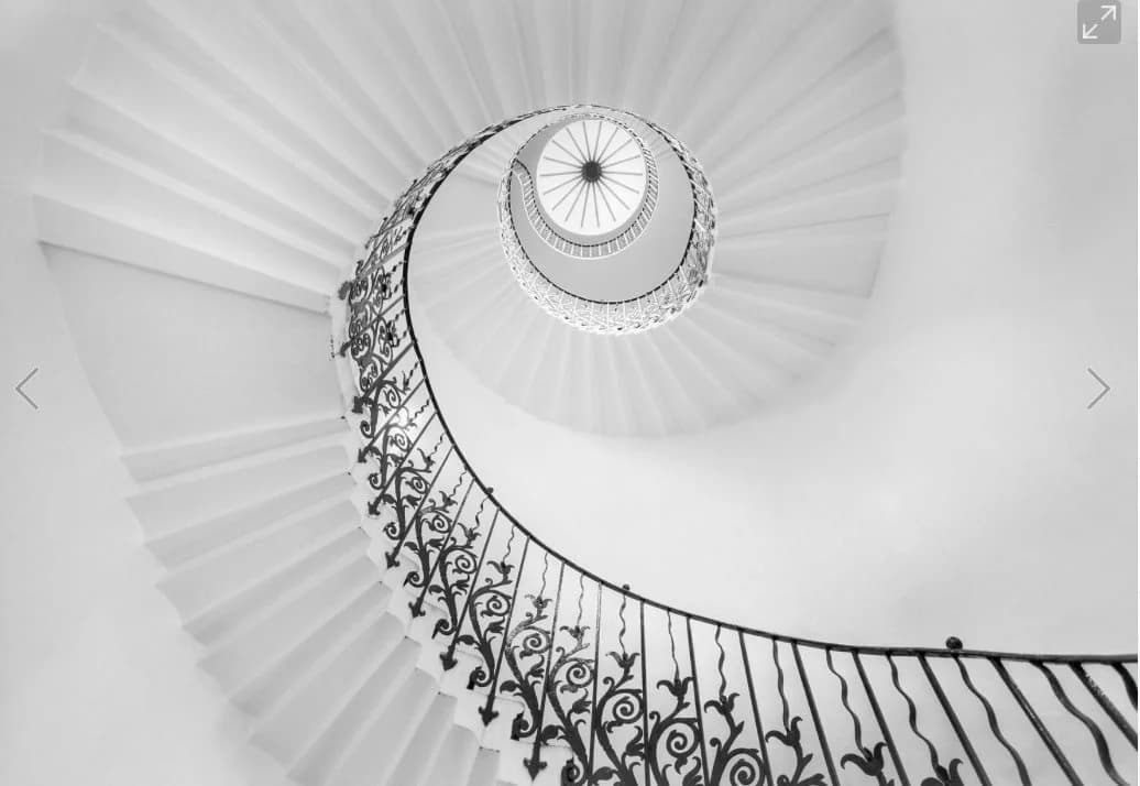 Spiral staircase symbolizing the upward arc of leadership development